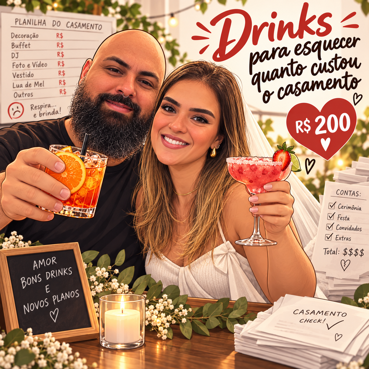 Drinks para esquecer quanto custou o casamento